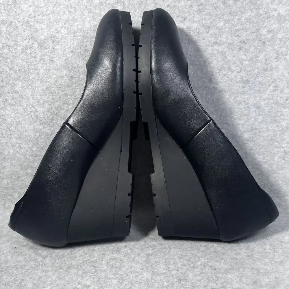 Natural‎ Soul Shoes Womens Size 9.5 Black Wedge Heel All Thru Comfort Slip On